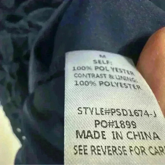 Jessakae Collared Navy Lace Overlay Short Sleeve Zip Back Midi Dress Women’s M - Picture 8 of 10